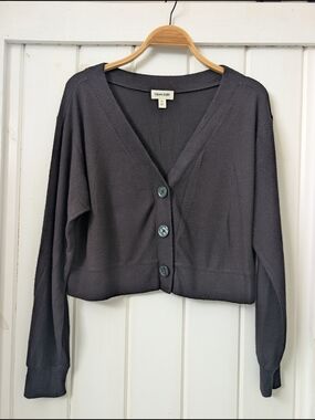 Open Edit women's cropped cardigan In Black